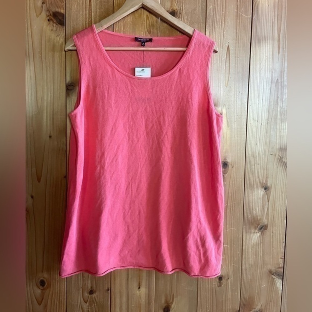 Lafayette 148 Scoop Neck Knit Sleeveless Tank Top in Rosebud XL NWT